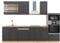 Vicco Küchenzeile Fame-Line, Anthrazit Landhaus/Goldkraft Eiche, 300 cm mit Hochschrank, ohne Arbeitsplatte