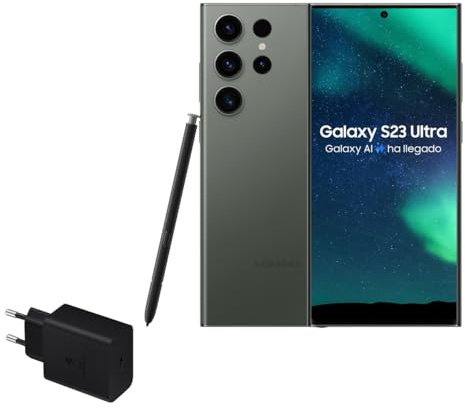 Samsung Galaxy S23 Ultra, 512GB + Cargador de 45W - Smartphone Android con IA, Teléfono Móvil Desbloqueado, Color Verde (Versión Española)