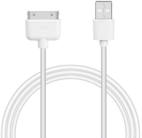 DCNETWORK Cable USB de sincronización y Cargador para iPhone 4, 4S, 3G, 3GS, iPad 1, 2, 3, iPod Touch Nano de 30 pines, adaptador de datos, 3.3 pies (blanco)