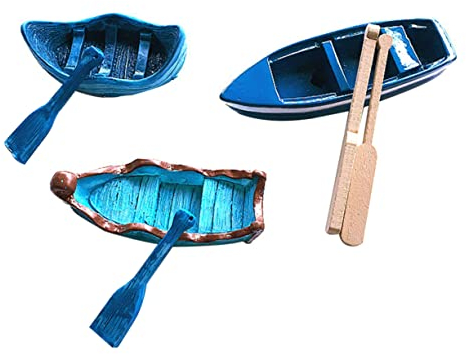 GANAZONO 3 Sätze Mikro-landschaftsboot Miniatur-holzboot Schiffsspielzeug Für Kleinkinder Micro Landschaft Boot Miniaturboot Miniatur Segelboot Küsten Geschenk Schreibtisch Harz Kanu Strand