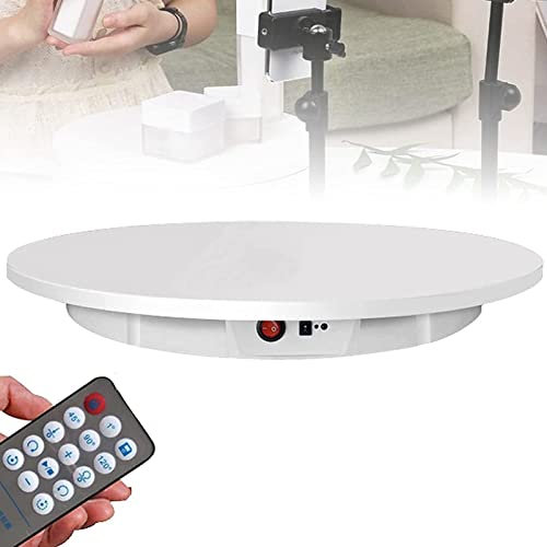 Großer rotierender Displayständer mit ferner, weißer elektrischer Dreh -Plattform für Produktfotografie, Foto kurzes Video, Panoramablagen, 360 -Grad -motorisierte Plattform Turntable,White-42cm