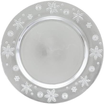 FEERIC LIGHTS & CHRISTMAS Platzteller Colorama de Noël D 33 cm Motiv Schneeflocke Silber