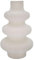 Intirilife Keramik Vase in Creme Weiß - 13 x 21.8 cm - Spiralvase Dekovase ideal für Blumen Pampasgras und Trockenblumen