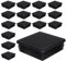 SKIR'CO 16 tapones cuadrados de plástico de 80 x 80 mm, tapas de tubo mate, insertos de tubo cuadrados, tapones para postes de valla, color negro RAL 9005