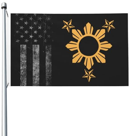 Philippinische Flagge mit 3 Sternen und Sonne, 90 x 150 cm, langlebig und lichtbeständig, perfekt für jeden Balkon oder Innenhof, dekoratives Gartenbanner