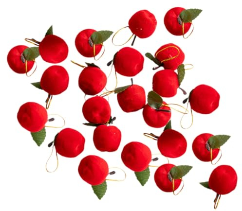 VINTORKY 60stücke Weihnachtsbaum Äpfel Hängende Dekorationen Christbaum Aus Bruchsicher Für Festliche Anlässe Und Party-Dekoration Xmas Baum Schmuck Weihnachtsdeko