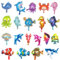 ZOOMPIL Meerestiere Folienballon, 20pcs Kunterbunte Fisch Luftballons, Luftballons Meerestiere für Kinder, Seelöwe Hai Wal Seepferdchen Krabbe Muschel Ballons, für Kindergeburtstag Party