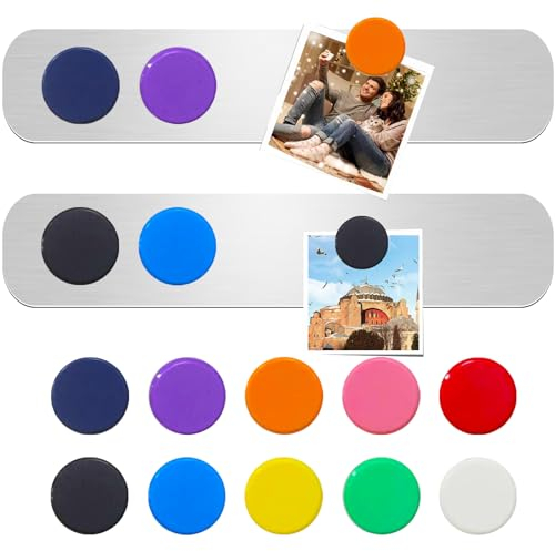Magnettafeln Memotafel Selbstklebend, Magnettafel Klein Magnetboard Magnetstreifen mit 10 Starke Magnete und 8 Stück Klebeband Pinnwand Board für Büro Dokumente 2 Stück