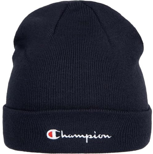 Champion Unisex Lifestyle Caps (806064) -Recycled Acrylic Knitted Yarn Embroidered Script Logo Beanie-Mütze, Blau (BS501), One Size
