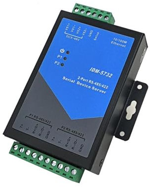 DOMOJT Serveur série 2 Ports 422 485 vers Ethernet TCP/IP, Prise en Charge 2 R-S-485/422 de qualité Industrielle