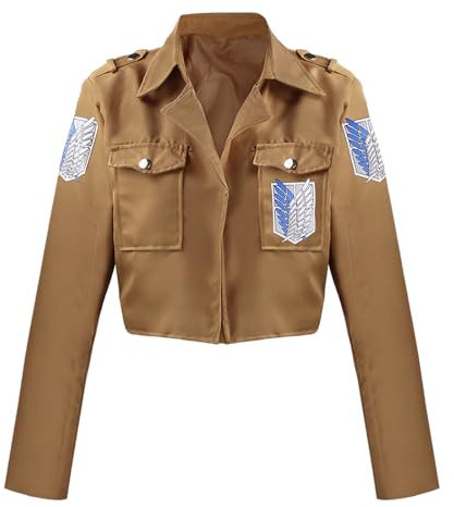 YEAJION Anime Attack On Titan Cosplay Kostüm Jacke und Gürtel Scout Regiment Verkleidung AOT Survey Corps Uniform Halloween Karneval Weihnachten Party Bühnenauftritt Kostüm für Erwachsene