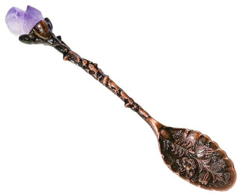 Cabilock cuchara de té cuchara de café bruja cucharas talladas antiguas accesorios cafe cucharillas decoración vintage cuchara de pastel casera cuchara de café elegante cristal postre