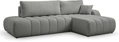 DomoHome® Baloo Ecksofa mit Schlaffunktion und Bettkasten - Schlafsofa, Sofa, Couch, Sofa mit Schlaffunktion, Schlafcouch, Sofa L Form, Wohnzimmer Möbel (rechte Seite, Lambi 11)