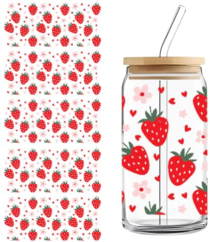 5 Blätter Becher Transfer Aufkleber UV DTF Transfer Aufkleber Rub on Aufkleber DTF Becherverpackung Abziehbilder Rub on Cup Wrap Transfers Sticker DIY Mug Aufkleber Tasse Wrap Transfer Sticker