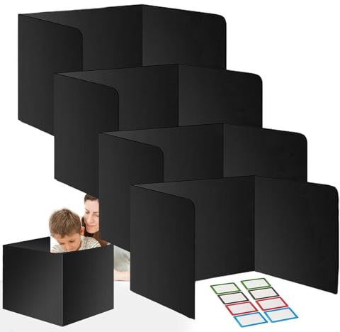 Fulenyi Schreibtisch-Trennwände für Studenten, Test-Trennwände für Klassenzimmer - 4 Stück Sichtschutz-Schreibtischteiler,Klassenzimmer-Schreibtisch-Trennwand, leicht zu reinigende,