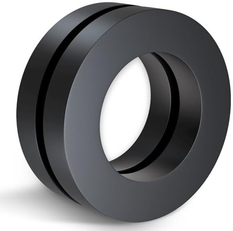Saysurey 2 Pcs Large Ferrite Ring Magnets OD3.94 x ID2.36 x 20mm Ceramic Round Magnets with Hole Round Disc Donut for DIY Science Projects Classroom Laboratory