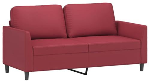 ULUYYUC Sofa Bed Bodensofa Schlafcouch Ecksofa - 2-Sitzer-Sofa Weinrot 140 cm Kunstleder für Party Garten Lounge Terrasse