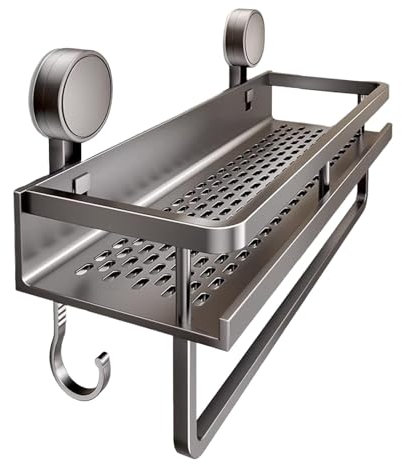 Cesta de Ducha Con Ventosa - Organizador de Estantes de Almacenamiento | Toallero de Baño Montado en la Pared Para Baño, Cocina