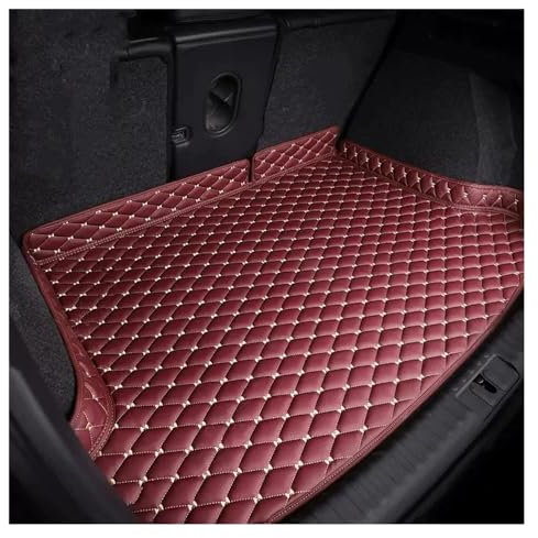 Auto Leder Kofferraummatte für VW T-ROC R-Line 2017 2018 2019 2020 2021 2022 2023 2024, Wasserdicht Kofferraumwanne Schutzmatte Antirutsch Kofferraum Schutz Interieur Zubehör,J