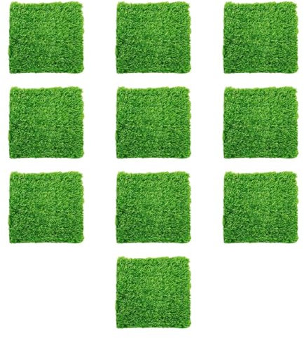 Milageto Lot de 10 Tapis de Gazon synthétique multifonctionnels et réalistes, faciles à Nettoyer, Accessoires pour Cours, Dalles de Gazon de Jardin