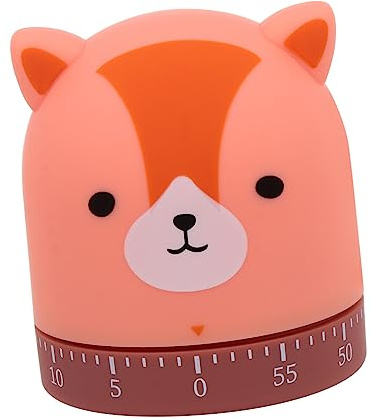 Gatuida Adorable Foxes Kitchen Timer Mechanical Countdown Reminder for Home Baking Cartoon Design Household Timer for Boiling Eggs