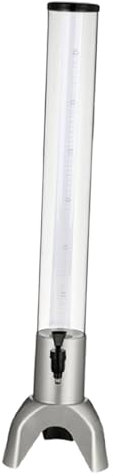 Colcolo Dispensador de Cerveza, Torre con Tubo Frío, Dispensador de Bebidas de Mesa con Soporte para Restaurantes de Cocinas al Aire Libre, Plata, 3L