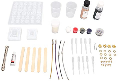 Kit portachiavi in resina Easy Mix e Demold per progetti artigianali artigianali di lavoro a forma di orso silicone forma alfanumerica una colla b
