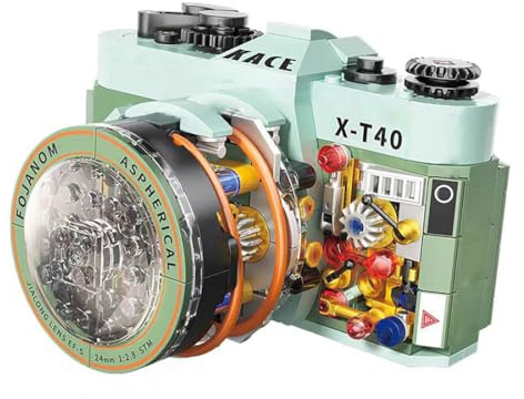 Kamera Baustein Set, 455 Teile Retro X-T40 Kamera Modell Bausatz, Klemms Fotografie Spielzeug Geschenk für Erwachsene, Kompatibel mit Großen Marken