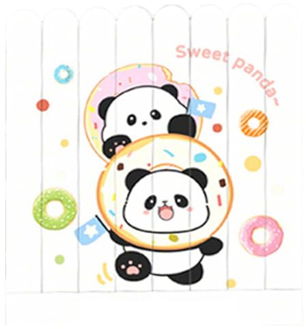 Quesuc 8 Pezzi Kit Lima Unghie 2 In 1 Per Neonati Doppia Faccia (Morbida E Dura) Carino Disegno Panda Cura Unghie Per Neonati Legno Per Cura Unghie Neonati