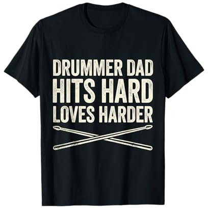 Funny Dad Vintage Papa Rock Metal Drums Hits Musik Geschenk T-Shirt