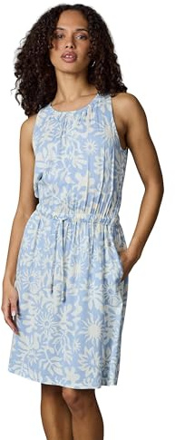 Ragwear Damen ärmelloses Sommerkleid leichtes Neckholder-Minikleid Strandkleid mit Schnürung an der Taille Sanai Print YOUMODO XS-XXL