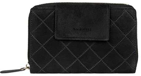 bugatti Fabia Damen-Geldbörse aus Leder, Portemonnaie für Frauen mit RFID-Schutz, schwarz