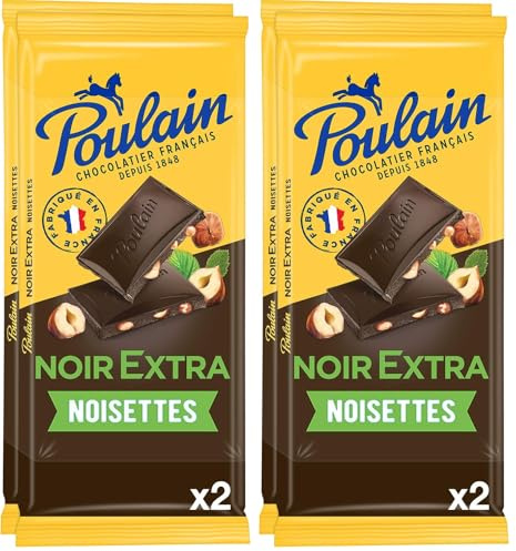 Poulain Tablette de Chocolat Noir Extra Noisette 2 x 100 g (Lot de 2)