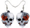 NEWEI Cute Halloween Crâne de Sucre Skull Boucles D'oreilles Femme Bijoux Acrylique Tete De Mort Decor Idee Cadeau Femmes Filles (Gris)