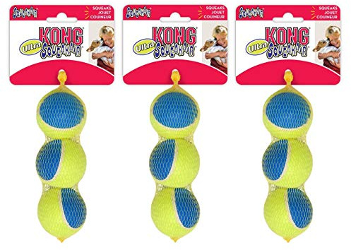 KONG 9 Pack of SqueakAir Ultra Balls, Medium, Heavy Duty Dog Toys
