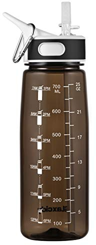 GHONLZIN Bottiglia d Acqua, Water Bottle 800ML Borraccia Acqua con Indicatore del Tempo Bottiglia d'Acqua Senza BPA Lavabile in Lavastoviglie per Corsa, Ciclismo, Lavoro e Palestra