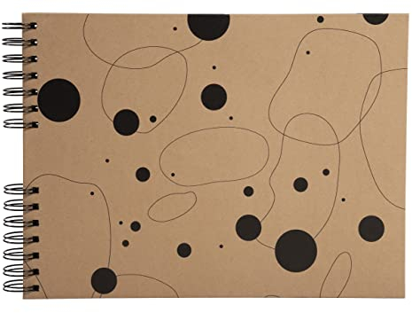 Exacompta 16847E Fotoalbum ETERNECO mit Spiralbindung 50 Schwarze Seiten. Perfektes Fotobuch zum selbstgestalten Spiralalbum braun, hellbraun (kraftpapier), 32x22 cm