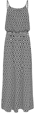 ONLY Women's Onlwinner Sl Maxidress Noos WVN Dress, Black/AOP:GRAPHIC CIRCLE, 14(Manufacturer Size:42)