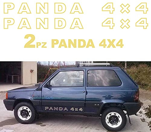 Adesivi Panda 4x4 Stickers Tuning Logo Fiat Stemma Sisley Fuoristrada (Beige)