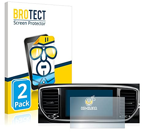 BROTECT Schutzfolie für Kia Sportage QLPE 2020 Infotainment System 8 | 2 Stück Transparenter Displayschutz Made in Germany Klare Displayschutz-Folie Clear Einfache Montage Case-Friendly