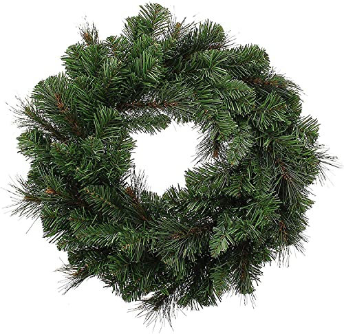 Ghirlanda Natalizia Verde per Porta AGHI DI PINO dietroporta da Ø 50 cm con 80 Punte 2 tipologie di Rami Molto folta Decorazioni Natalizie addobbi per la casa Decorazione di Natale