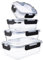 edallo® - 4 boites de Conservation Alimentaire en Verre avec couvercles - Adaptés au Lave- Vaisselle, Four, Micro-Ondes, congélateur - Récipients de Cuisine hermétiques - 370ml, 640ml, 1040ml, 1520ml
