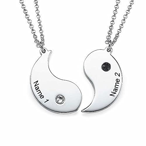 Yin Yang Halskette für 2 Anime Ying Halsketten Matching Paar Schwester Schmuck Beste Freunde Freundschaft Bff Chain Him Ihre Verlobung Hochzeitstag Geschenke Freund Freundin Beziehung Geschenk