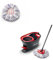 Vileda Turbo 3 in 1 - Juego de fregona con Palo telescópico, Cubo escurridor Giratorio y Recambio de microfibras, Incluye 1 Recambio Adicional, Color Negro y Rojo, 48.6 x 29.6 x 29.3 cm