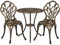 Yaheetech Ensemble de Table et Chaise Salon de Jardin Balcon Kit de Bistro 2 Chaise 1 Table en Alliage Aluminium Bronze