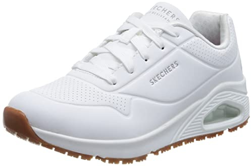 Skechers Women's Uno Sr Trainers, White Synthetic, 3.5 UK