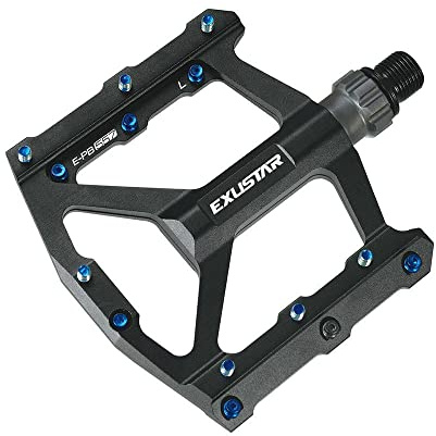 EXUSTAR Pedali E-PB557 Attacco Flat in Alluminio Nero in CR-Mo