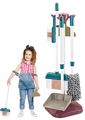 Eayoly Kids Cleaning Set - Child Size Little Housekeeping Supplies,Pretend Kids Broom Brush Mop Dustpan Duster Cleaner Toddler Cleaning Set