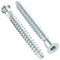 Tornillos de confirmación (paquete de 50) hexagonal de acero con cabeza plana Allen para madera aglomerada plana para muebles, zinc, 6,4 x 50 mm