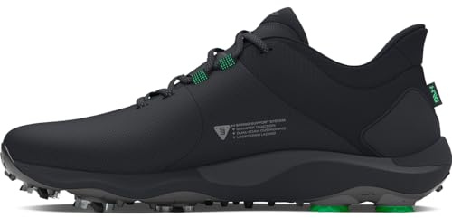 Under Armour Herren Drive Pro Wide Golfschuh, (001) Schwarz/Schwarz/Metallic Gun Metal, 45.5 EU Weit
